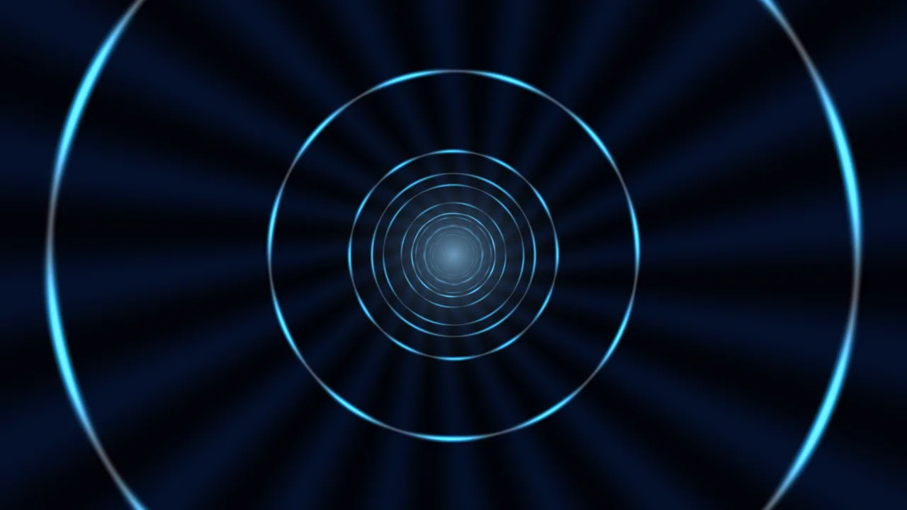 Electric Blue Concentric Ring Portal 4K Wallpaper