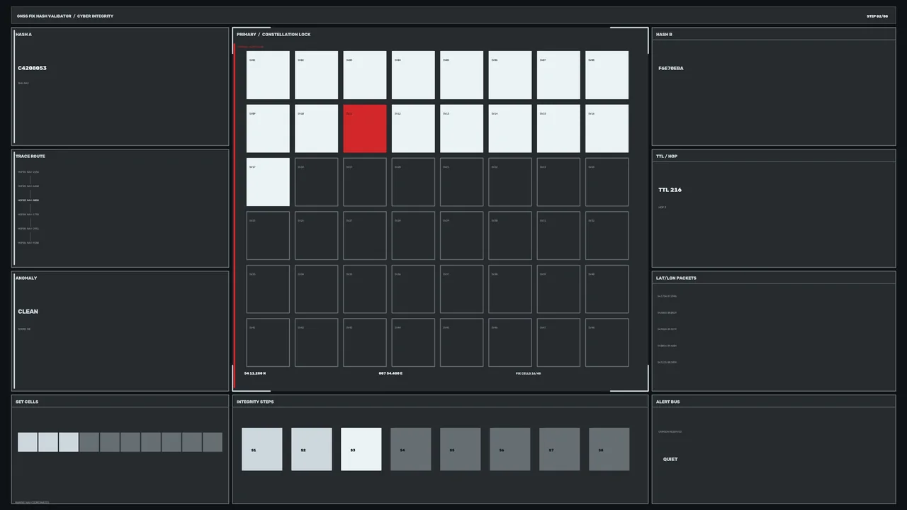 GNSS Hash Validation HUD Dashboard 4K Wallpaper