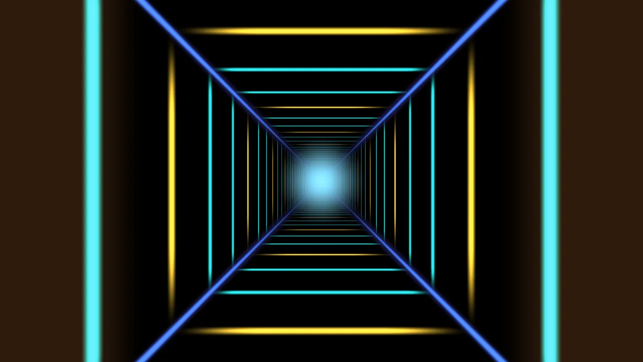 Abstract Neon Tunnel with Cyan Center 4K Wallpaper