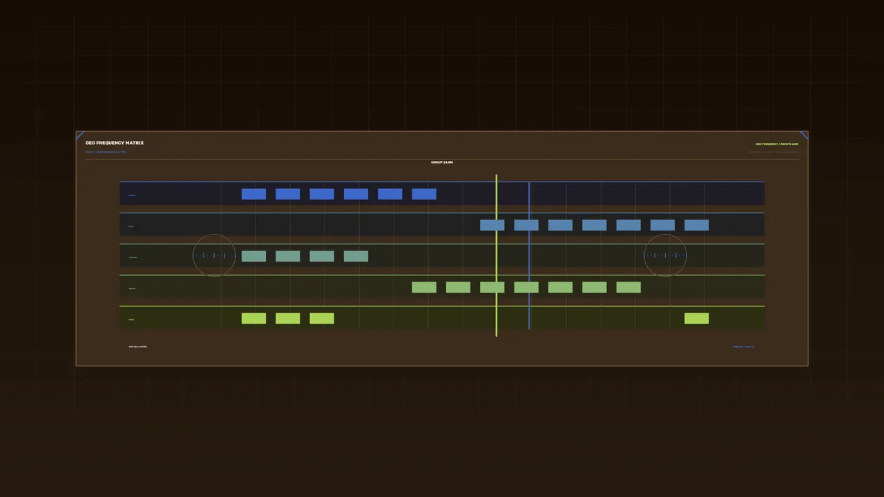 Sci-Fi Geo Frequency Matrix HUD Dashboard with Telemetry Bars 4K Wallpaper