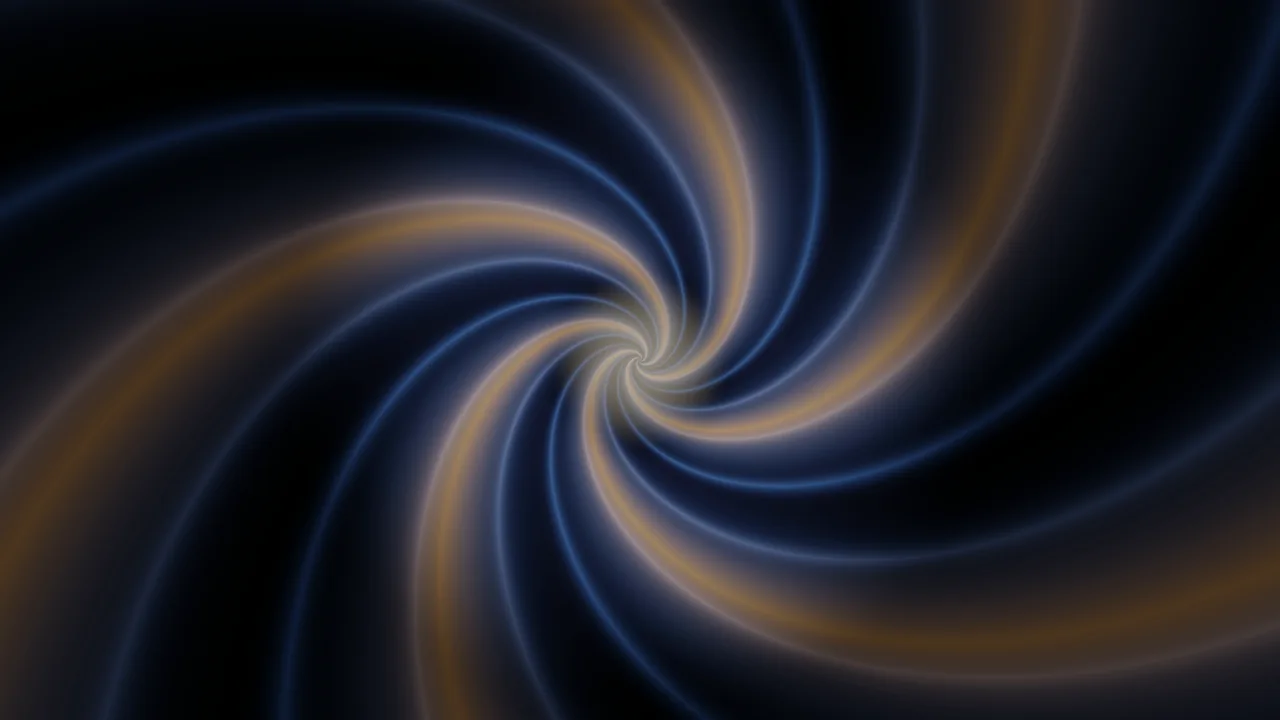 Abstract Blue and Gold Spiral Tunnel 4K Wallpaper