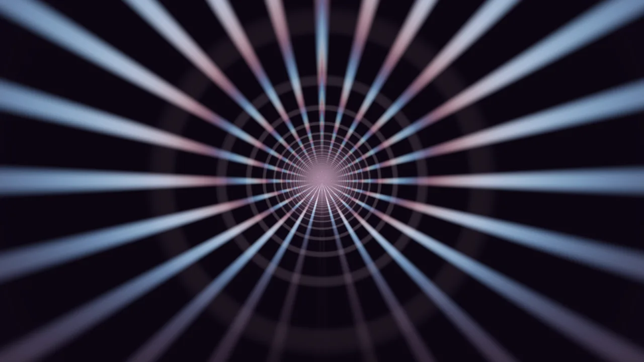 Radial Light Tunnel with Concentric Rings 4K Wallpaper