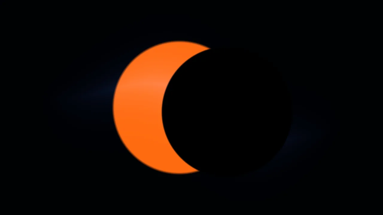 Minimal Orange Eclipse HUD-Style Screen Graphic 4K Wallpaper