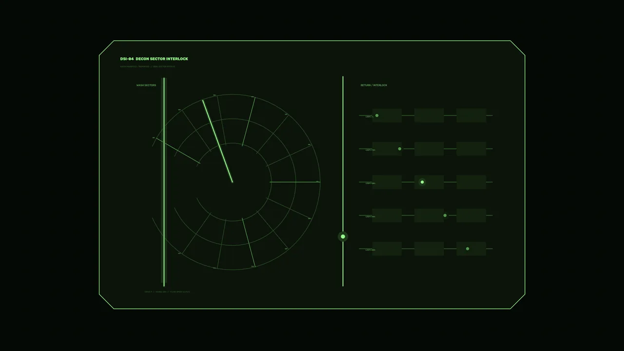 Decontamination Sector Interlock HUD 4K Wallpaper