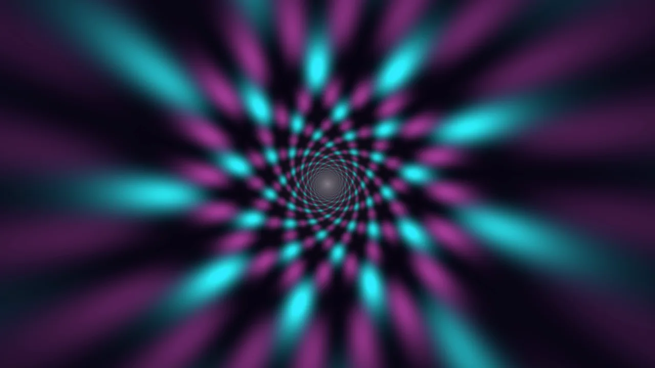 Neon Cyan and Magenta Geometric Tunnel 4K Wallpaper