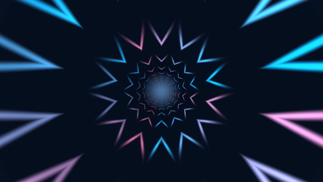 Glowing Cyan and Magenta Starburst Tunnel UHD Wallpaper