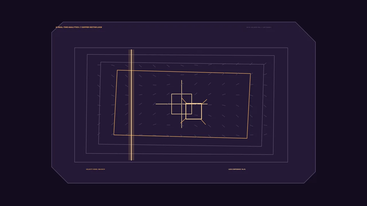 4K Sci-Fi Telemetry HUD with Orange Target-Lock Reticle