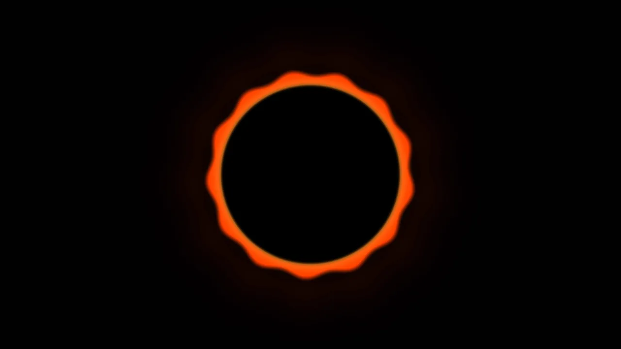Centered Orange Glowing Ring on Black 4K Wallpaper