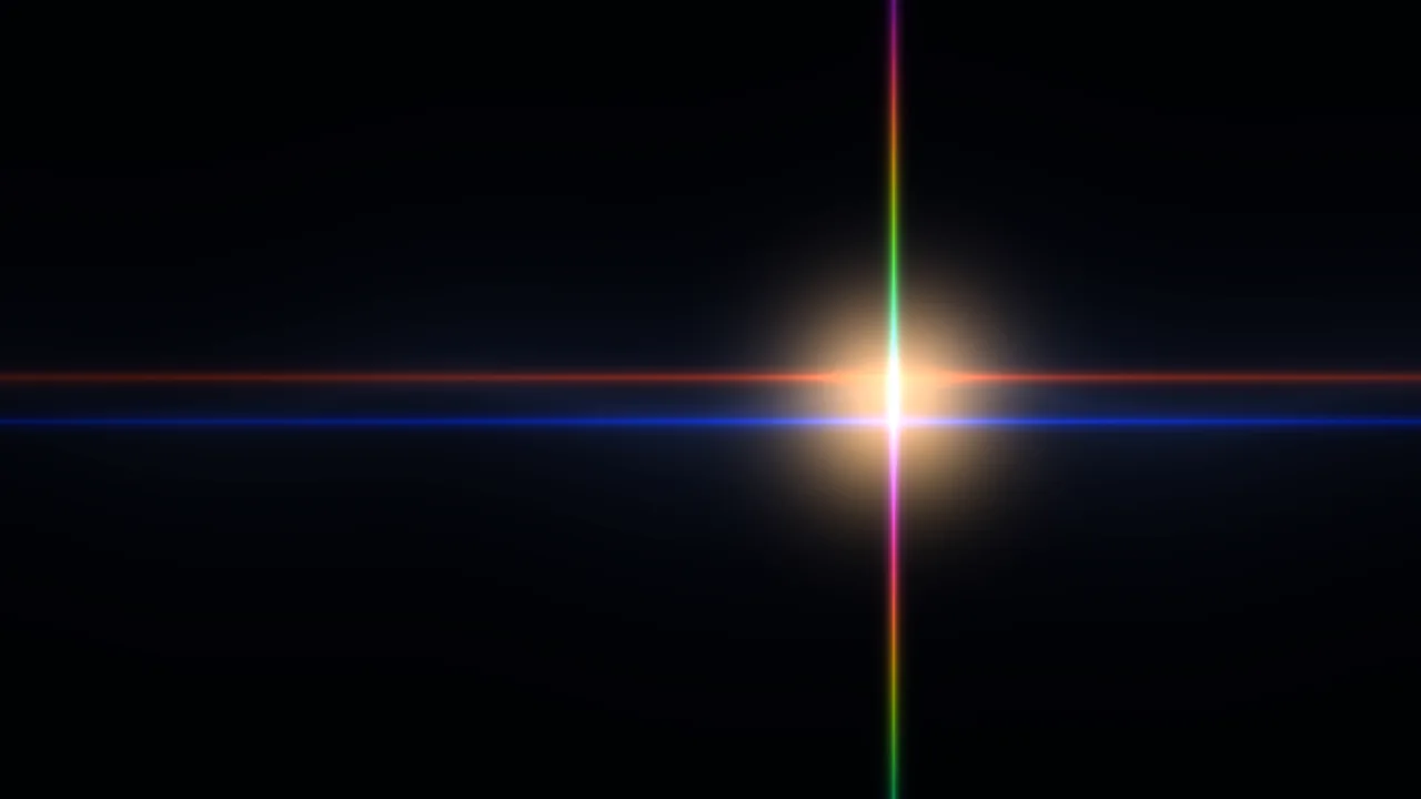 Spectral Cross Flare on Black 4K Wallpaper
