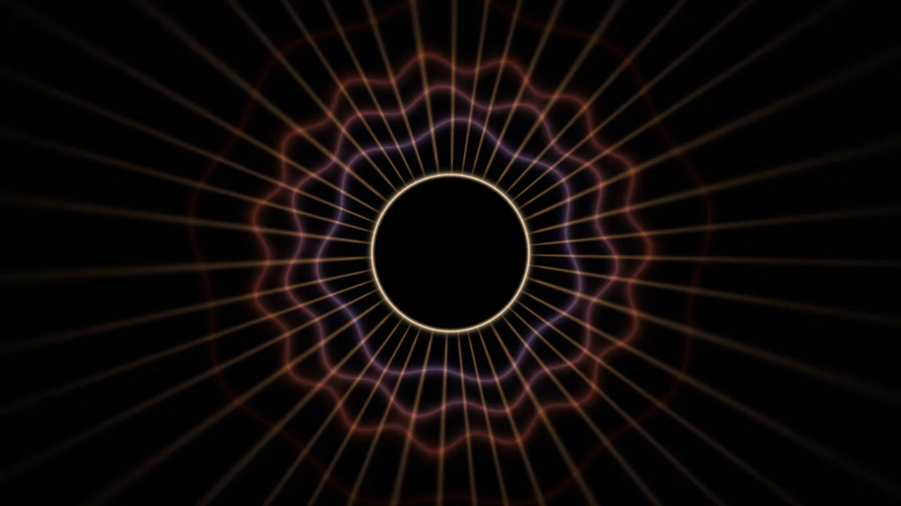 Radial Eclipse Scanner HUD on Black 4K Wallpaper