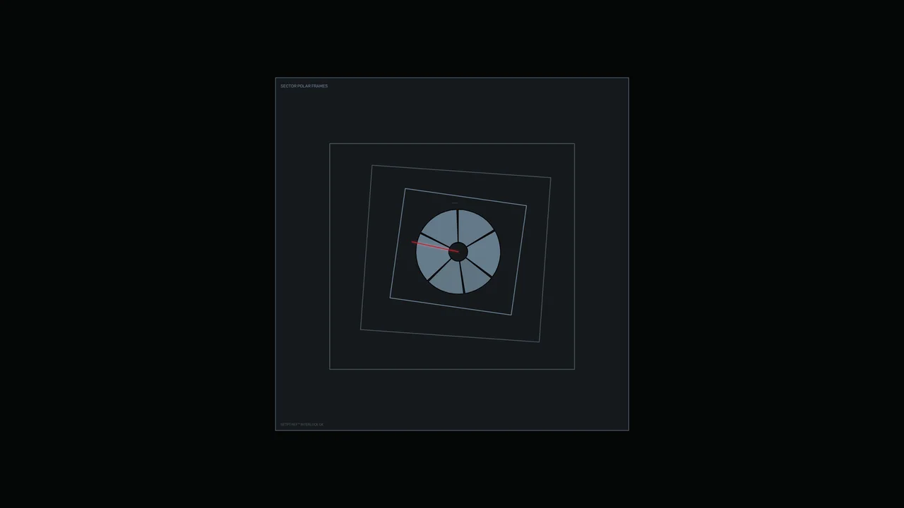 Segmented Circular Telemetry HUD with Nested Frames 4K Wallpaper