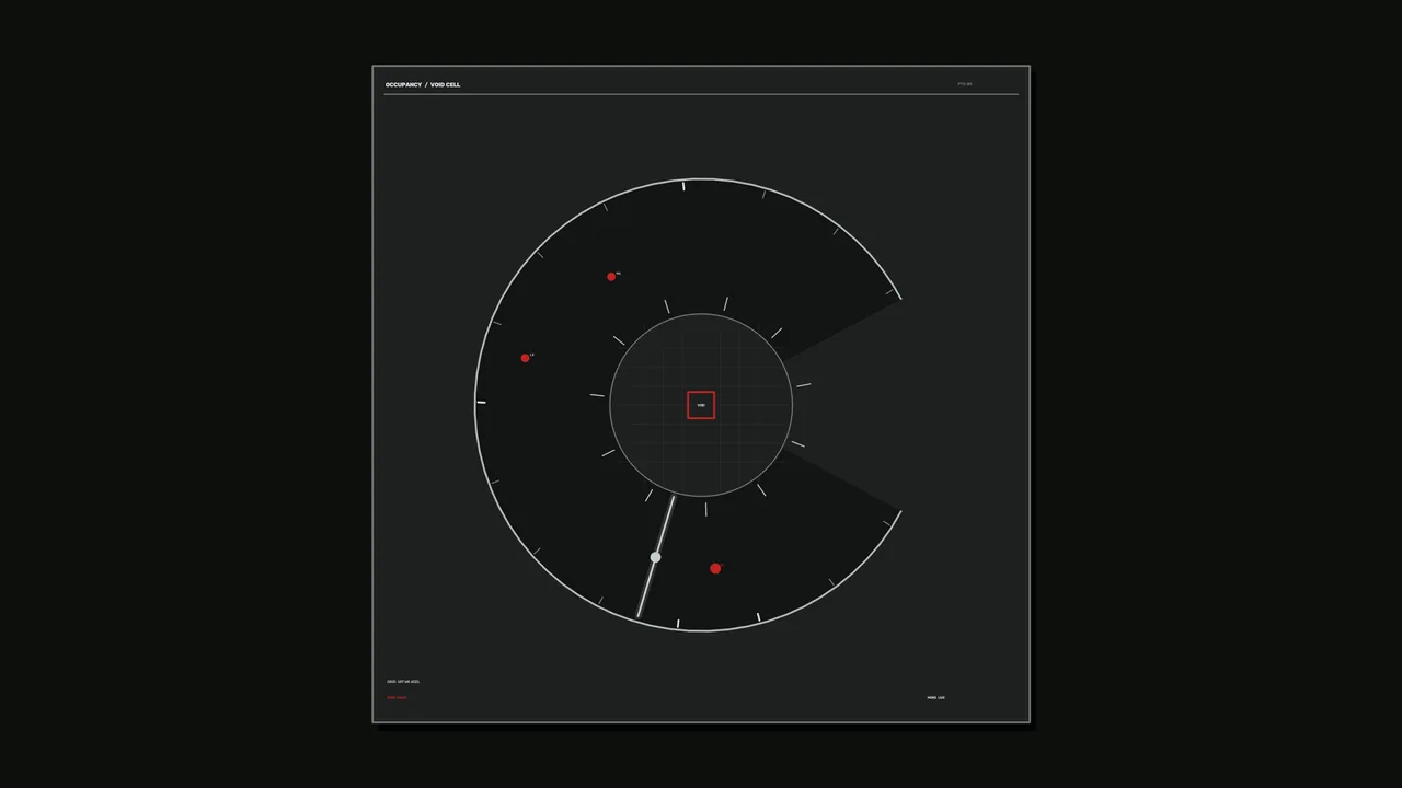 4K Sci-Fi Target Detection Grid HUD with Circular Scanner