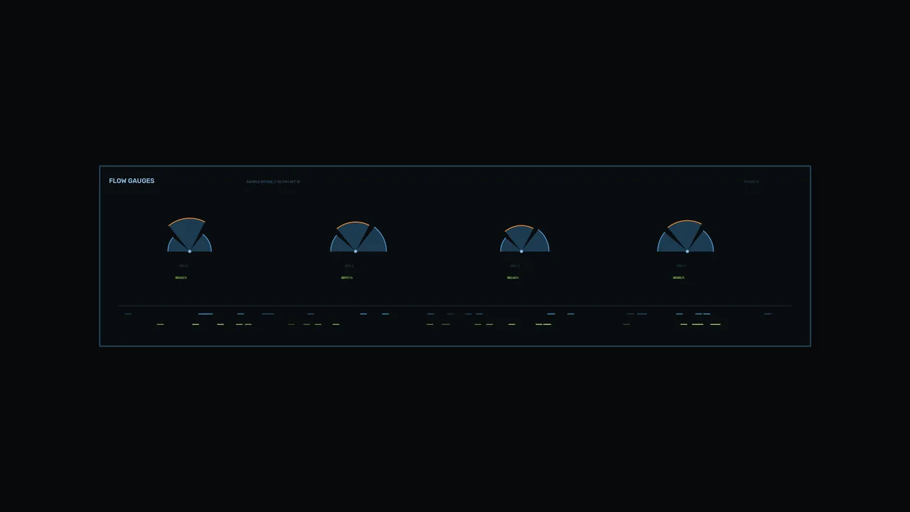 Industrial Flow Gauge Telemetry HUD 4K Wallpaper