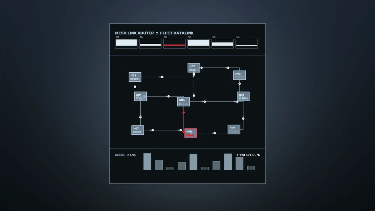 Sci-Fi Mesh Datalink Telemetry HUD 4K Wallpaper