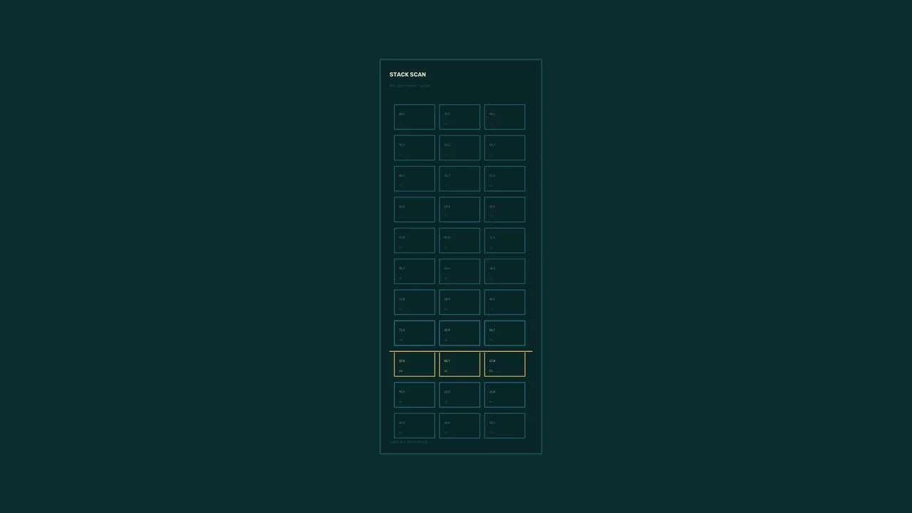 Stack Scan Numeric Grid HUD Interface 4K Wallpaper