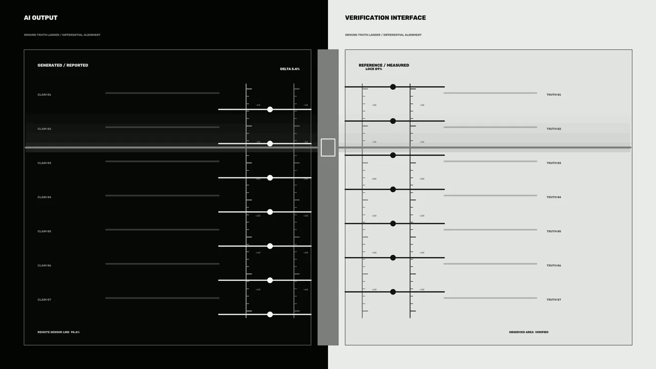 Monochrome Split-Screen Verification HUD with Scale Markers 4K Wallpaper