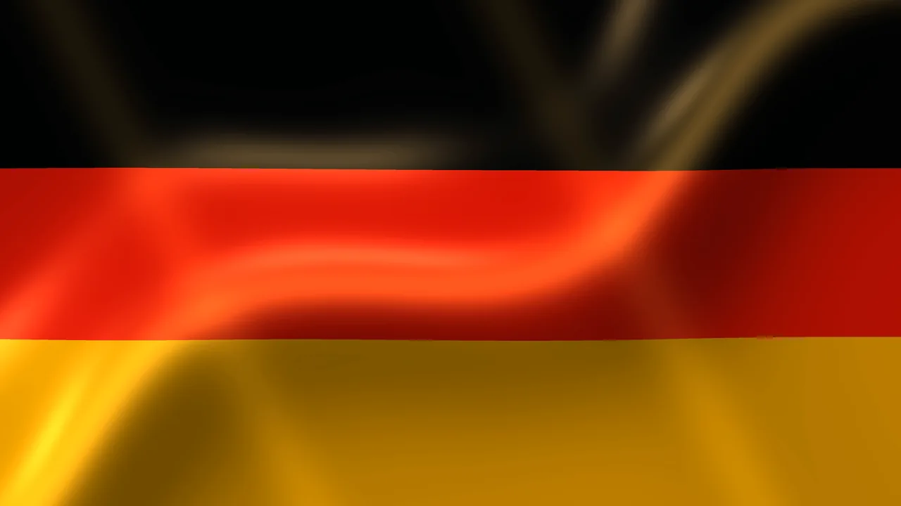 Glossy German Flag with Abstract Ripple Texture