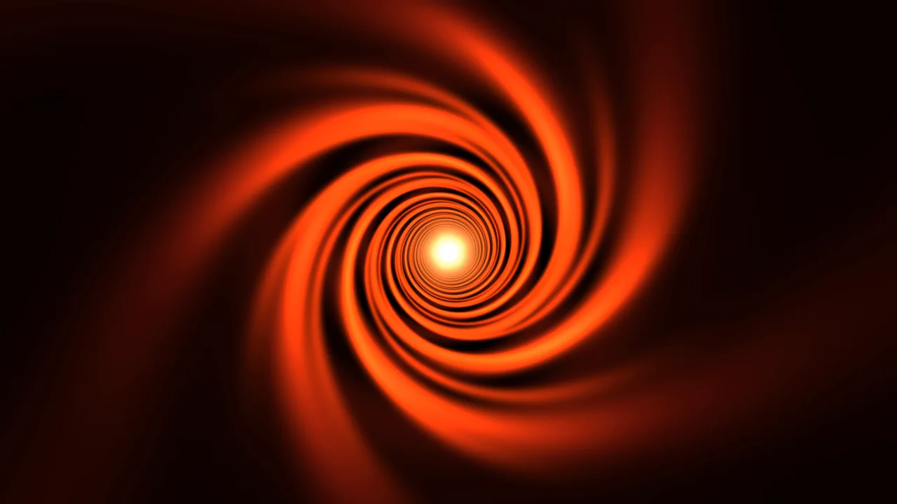 Red Orange Concentric Spiral Tunnel 4K Wallpaper