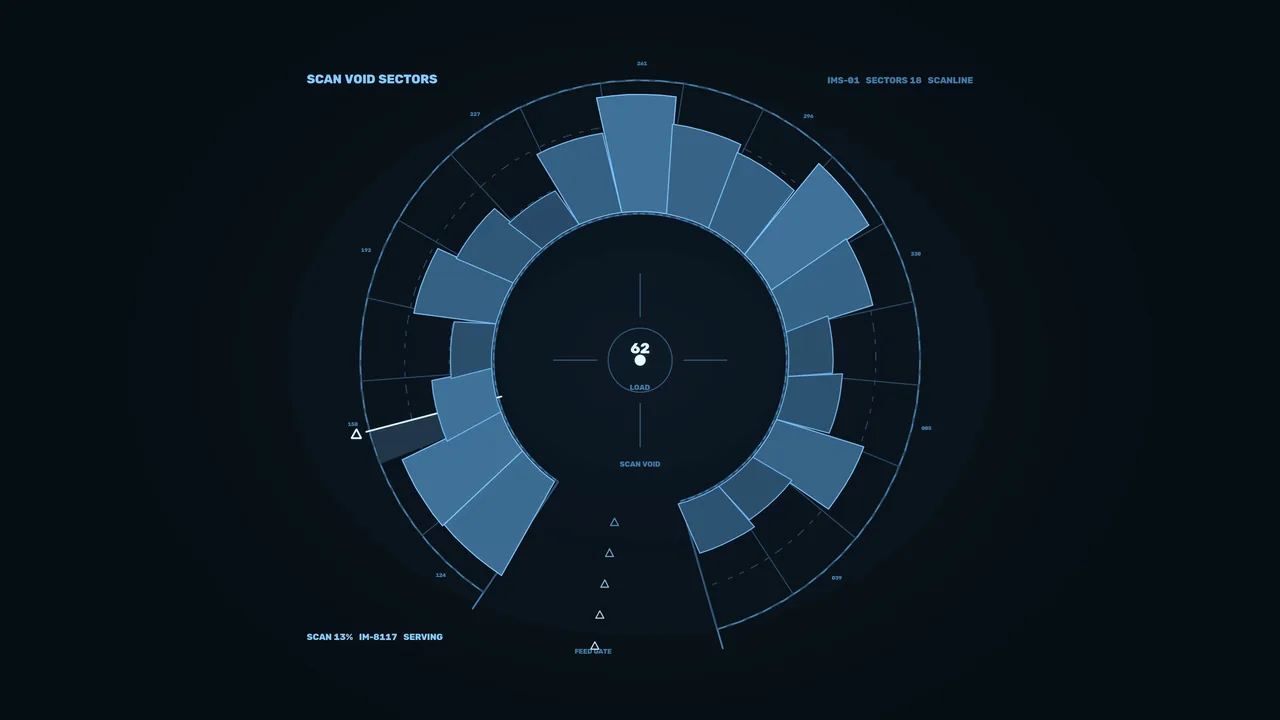 Sci-Fi Circular Sector Scanner HUD 4K Wallpaper