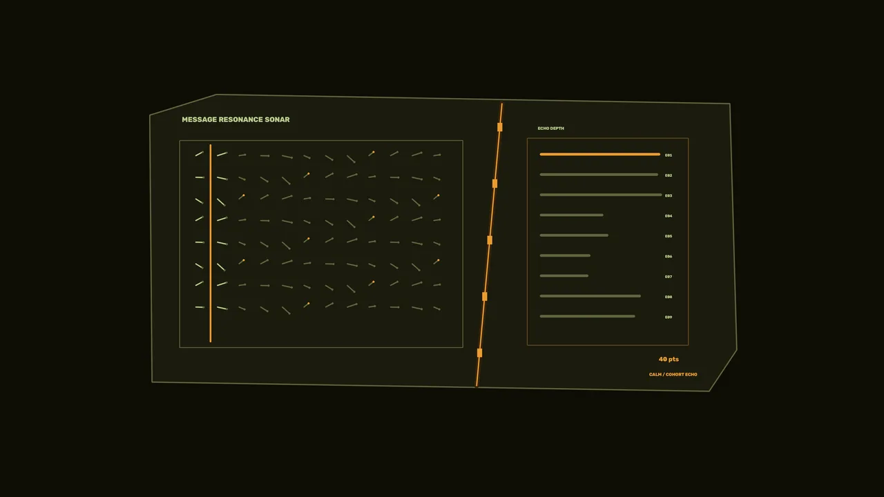Message Resonance Sonar HUD Dashboard with Echo Depth Bars 4K Wallpaper