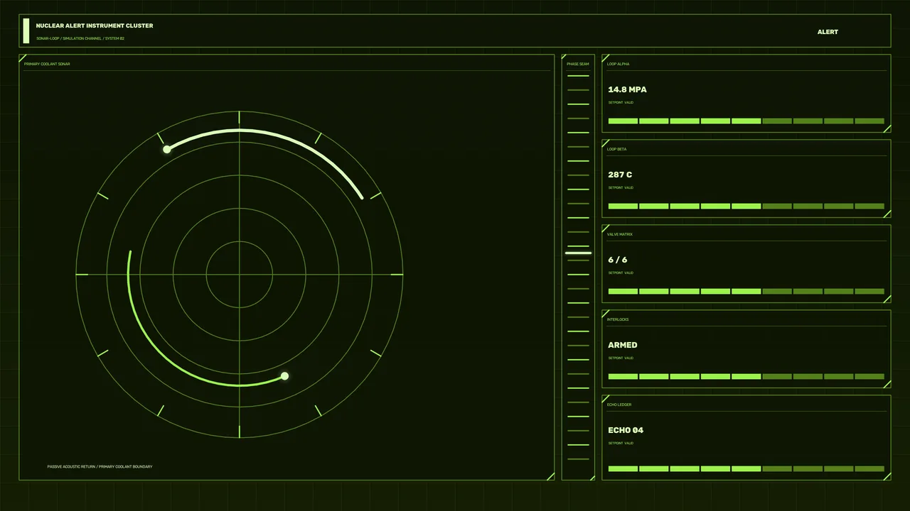 Green Nuclear Alert Instrument HUD Dashboard 4K Wallpaper