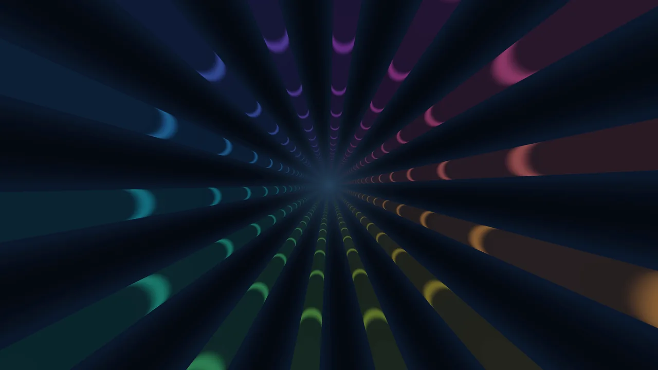 Abstract Multicolor Neon Tube Tunnel 4K Wallpaper