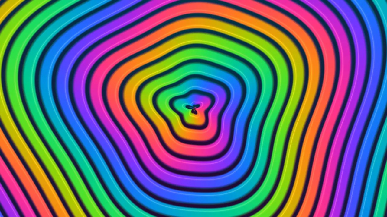 Vivid Rainbow Concentric Ripple Pattern 4K Wallpaper