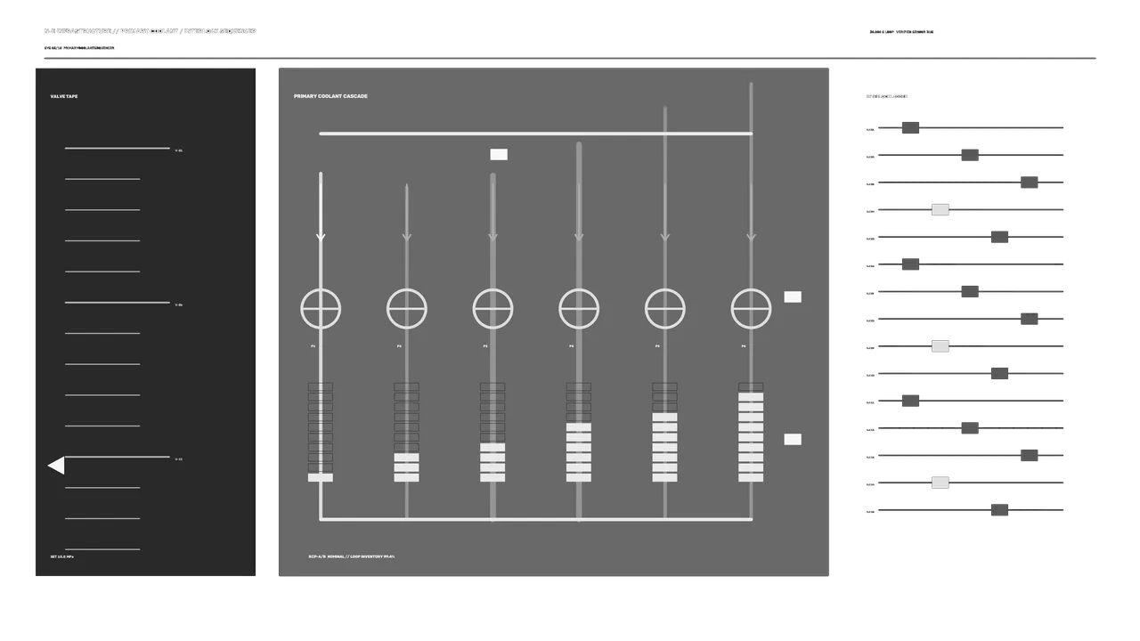 Primary Coolant Cascade HUD Dashboard Wallpaper