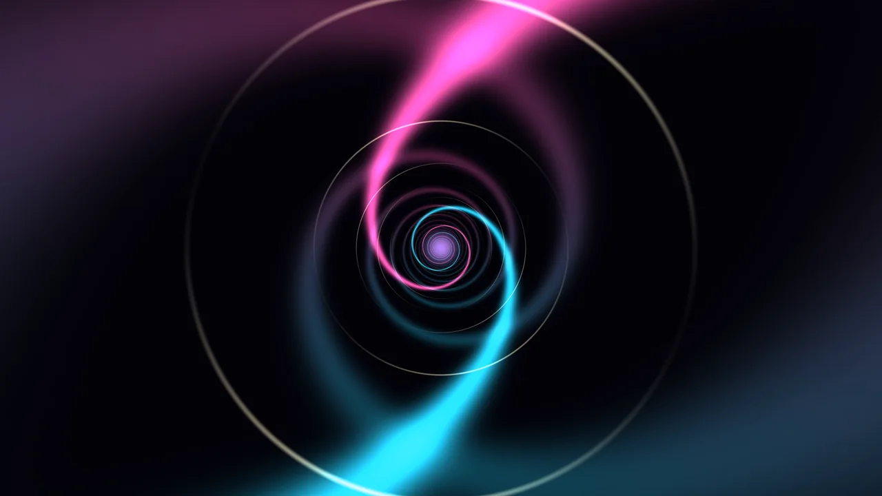 Neon Spiral Tunnel with Concentric Rings 4K Wallpaper