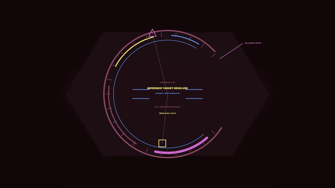 Futuristic Circular Telemetry HUD with Target Resolver, 4K Wallpaper