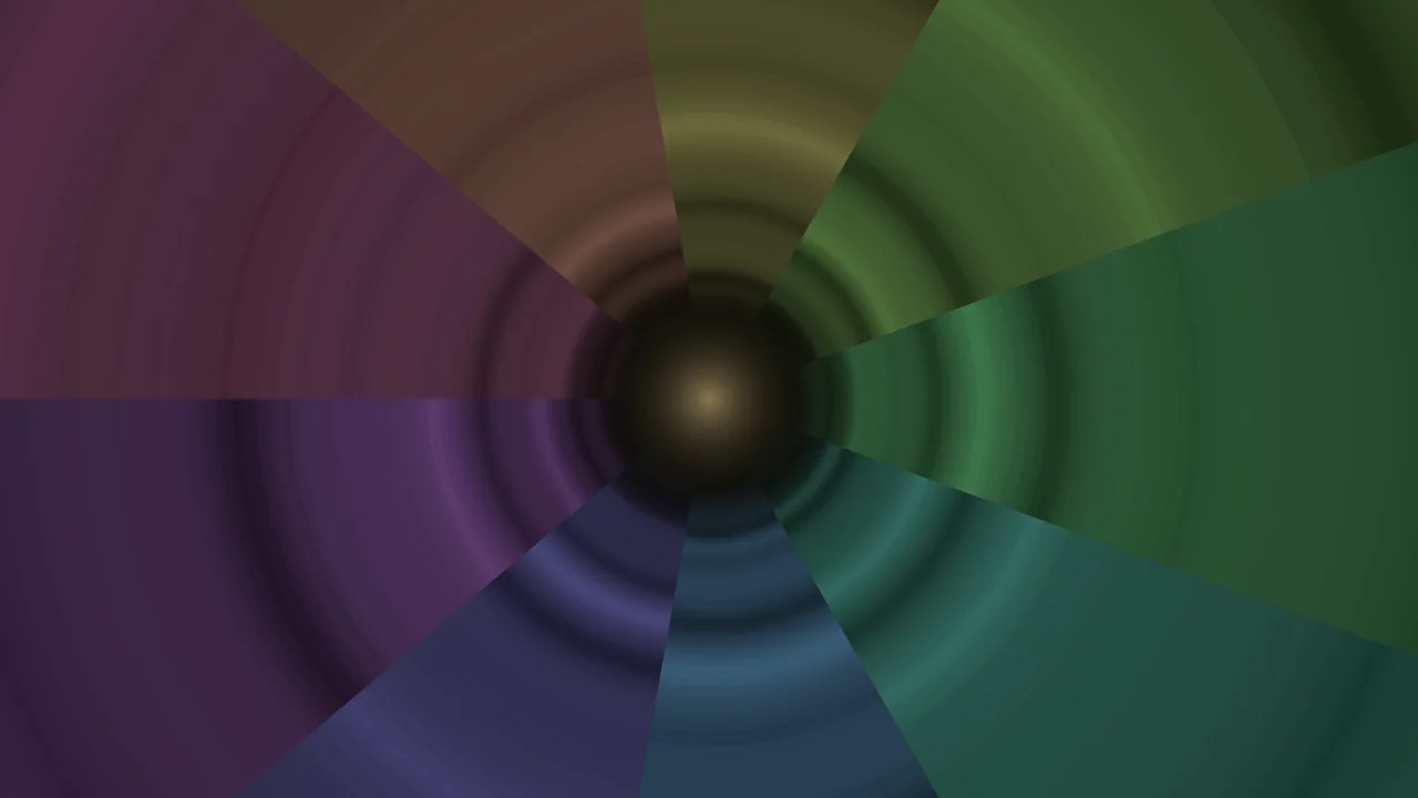 Abstract Multicolor Radial Tunnel with Concentric Rings