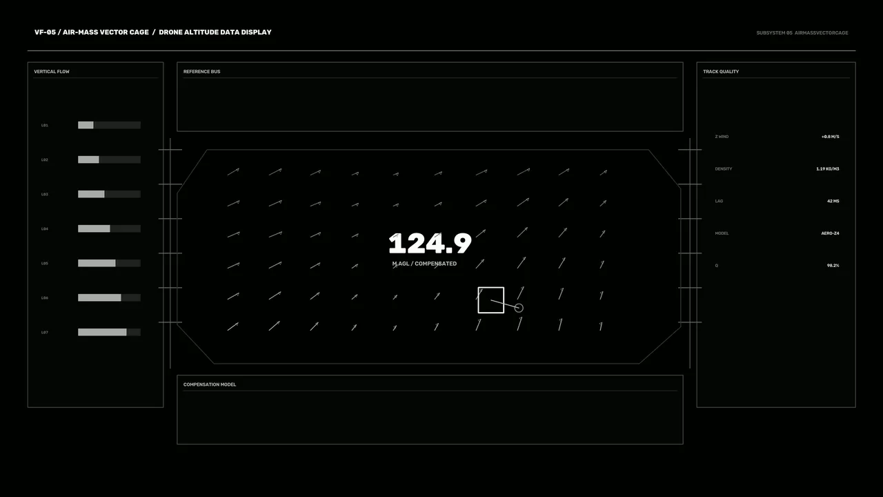 Drone Altitude Telemetry HUD and Vector Cage Dashboard