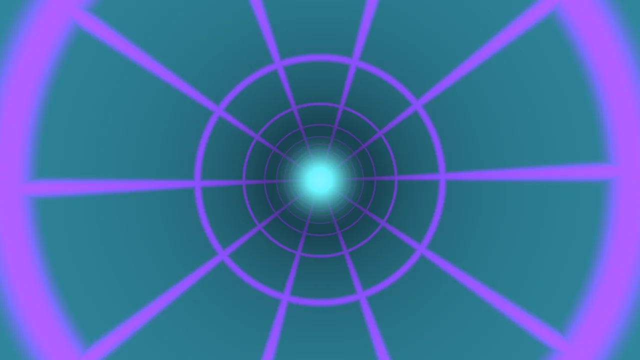 Teal and Violet Radial Tunnel 4K Wallpaper