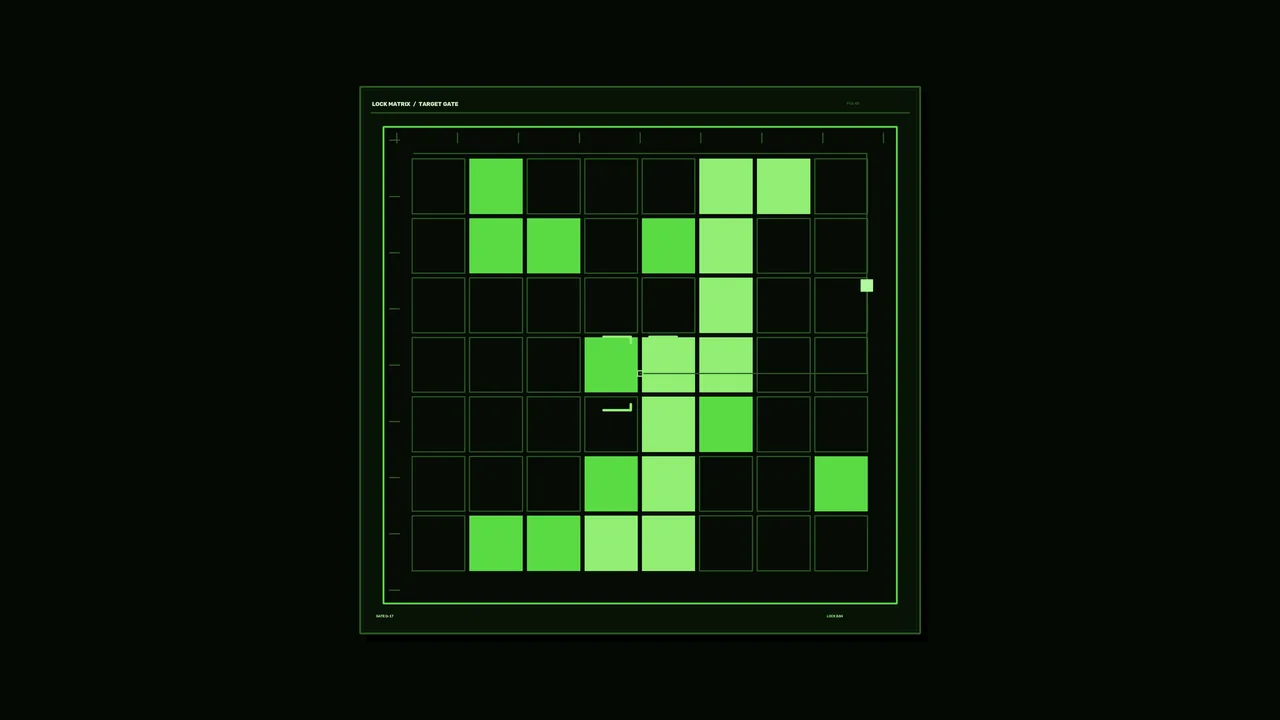 Green Target Acquisition Matrix HUD Grid 4K Wallpaper