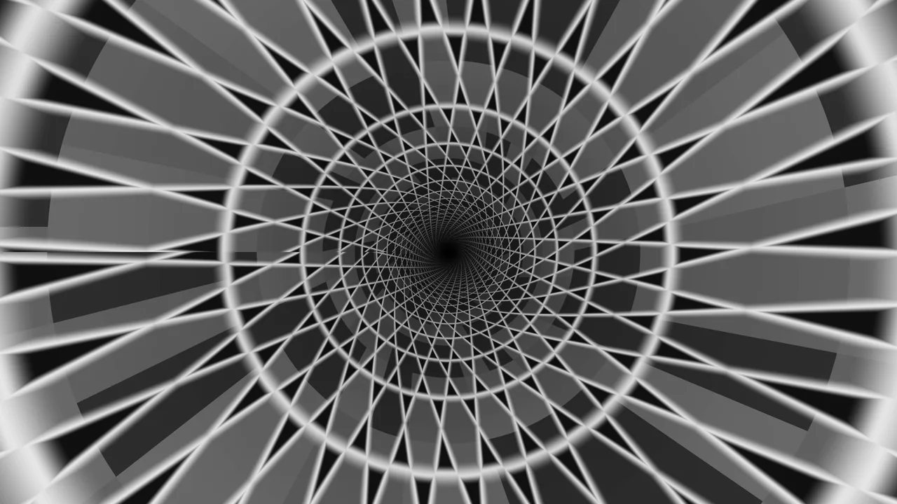 Monochrome Spiral Tunnel with Concentric Rings
