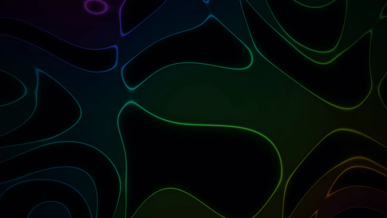 Neon Organic Curves on a Dark Background 4K Wallpaper