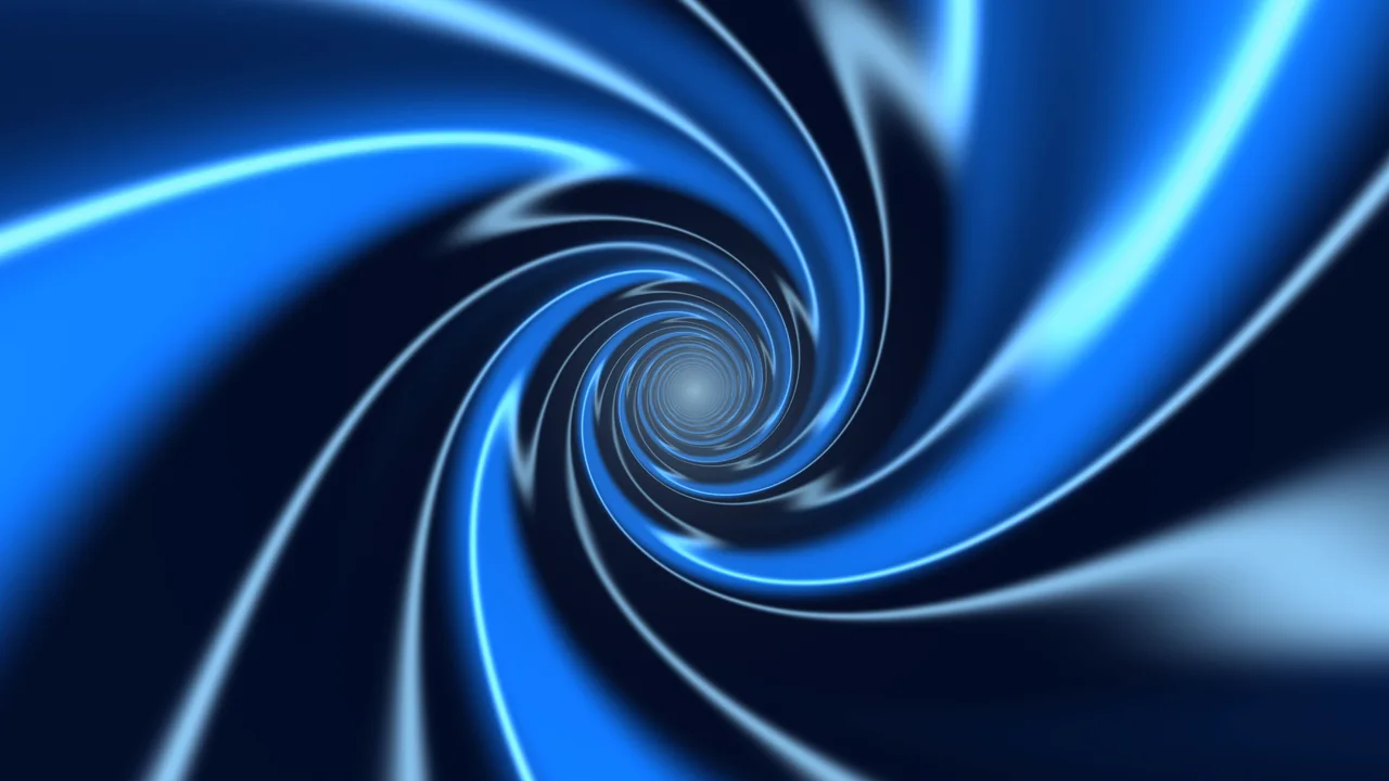 Electric Blue Spiral Portal HUD Screen Graphic