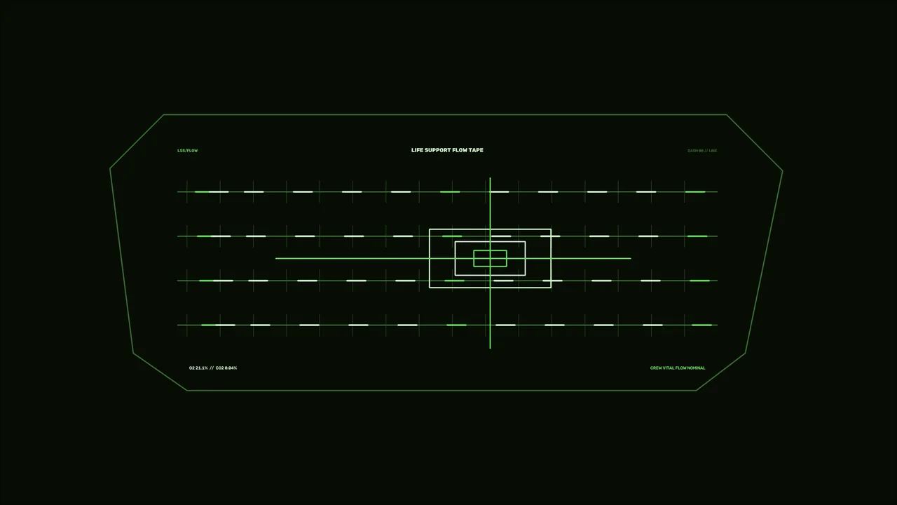 Futuristic Life Support Flow HUD Dashboard 4K Wallpaper