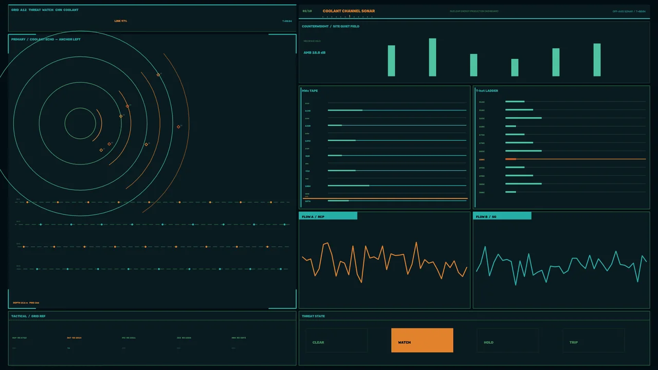 Coolant Sonar HUD Dashboard 4K Sci-Fi Wallpaper