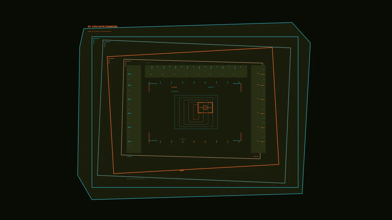 4K Sci-Fi Scanner Targeting HUD with Cyan and Orange Reticles