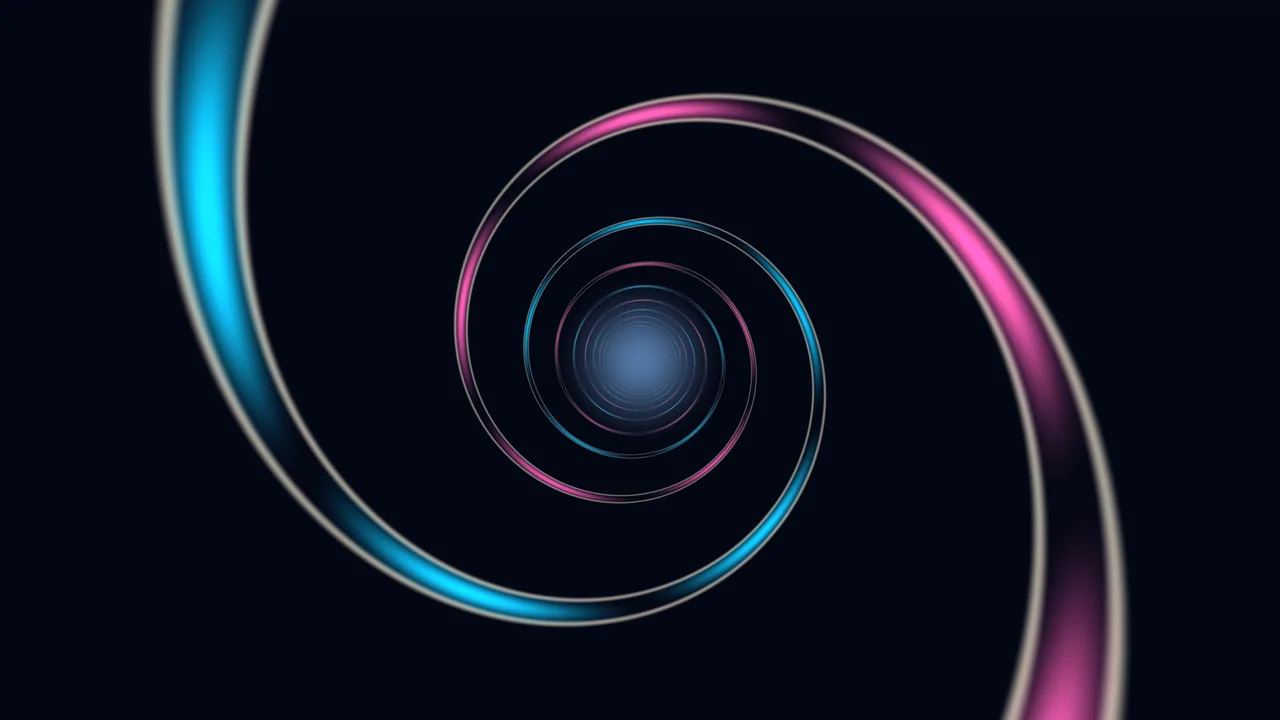 Neon Cyan and Magenta Spiral Rings 4K Wallpaper