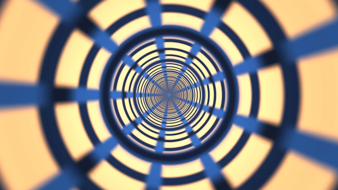 Blue Concentric Geometric Tunnel 4K Wallpaper