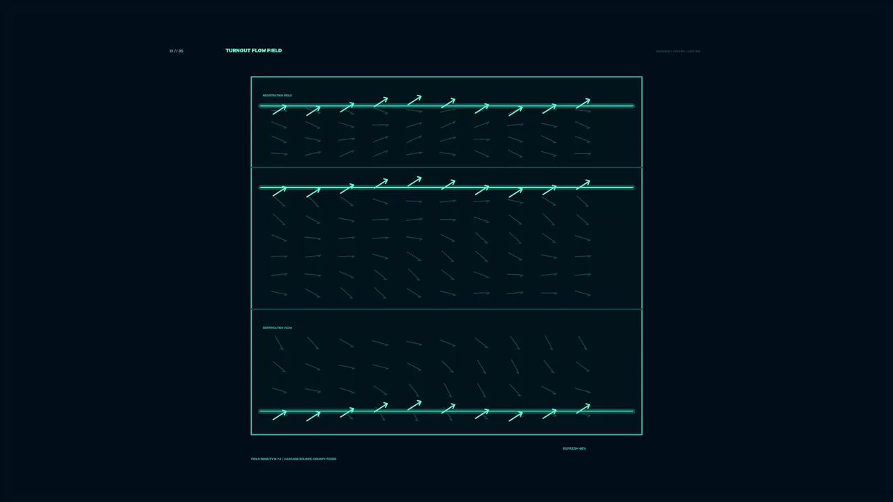 Teal Flow Field Telemetry HUD Dashboard 4K Wallpaper