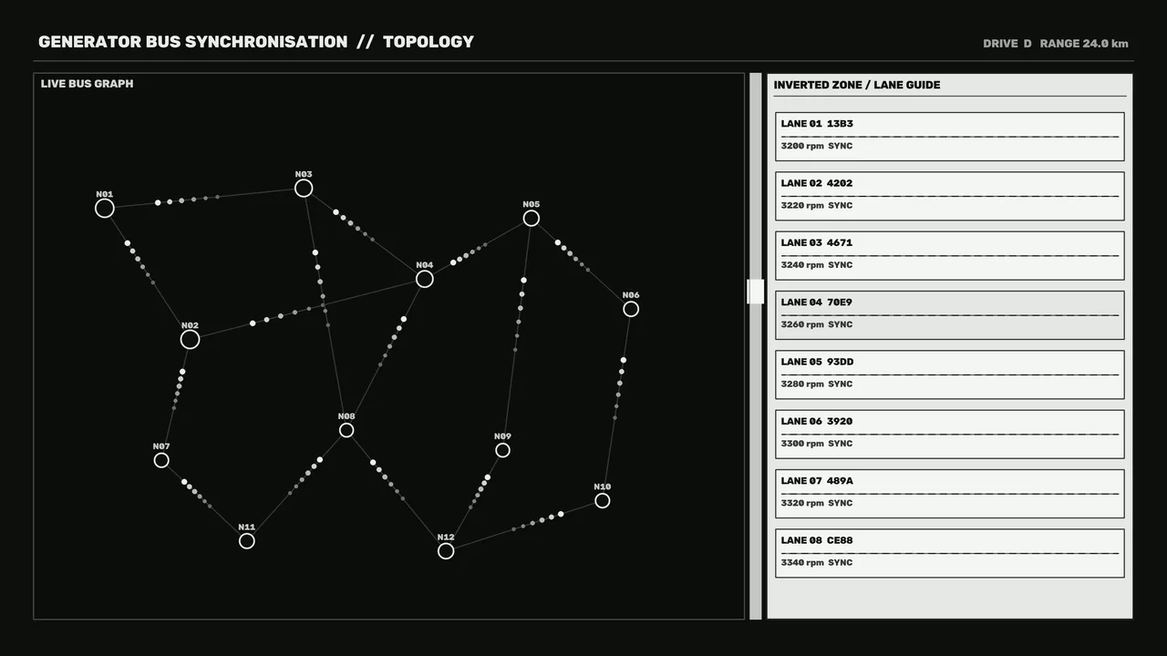 Generator Bus Synchronisation Topology HUD 4K Wallpaper