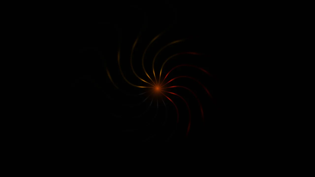 Red and Gold Spiral Light Trails on Black 4K Wallpaper