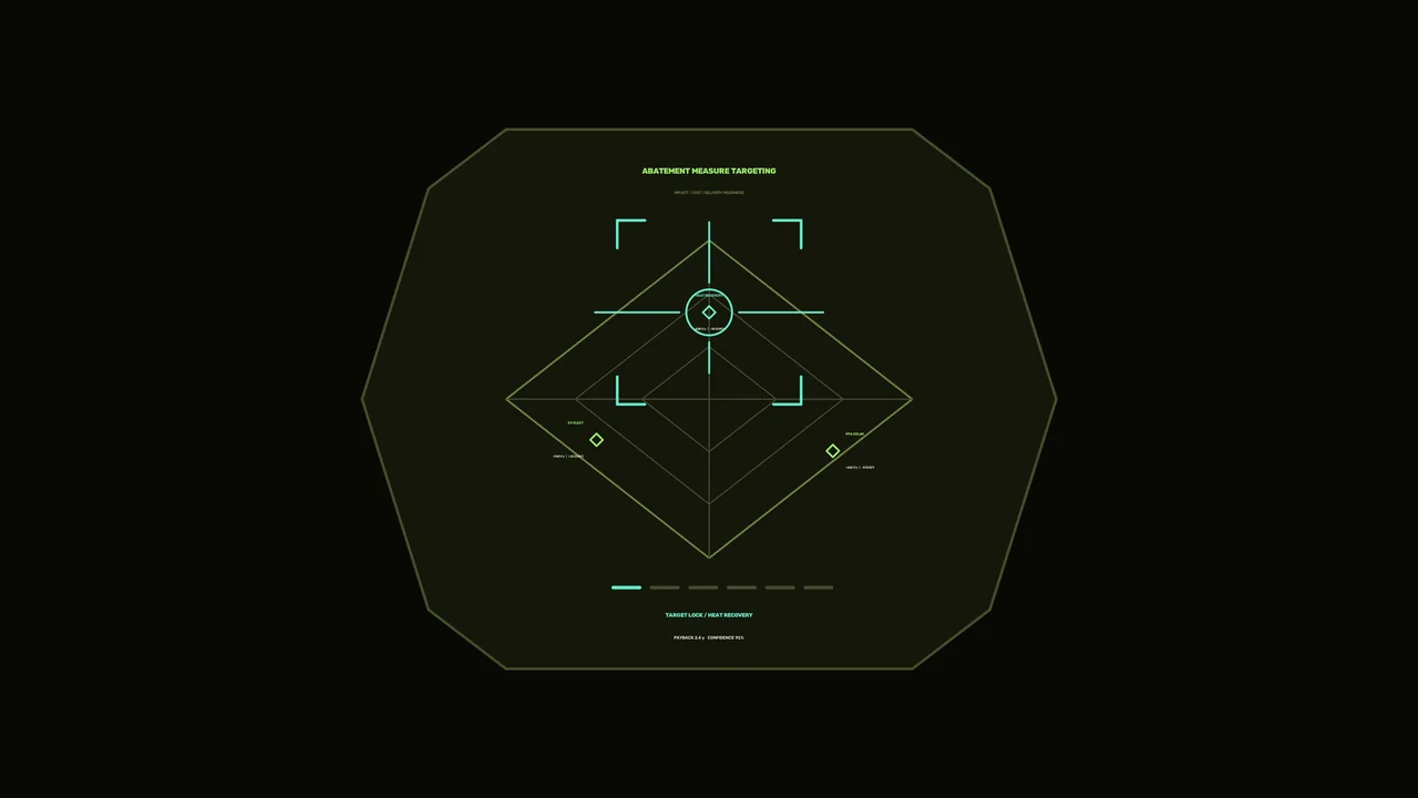 Carbon Abatement Targeting HUD Dashboard 4K Sci-Fi Wallpaper
