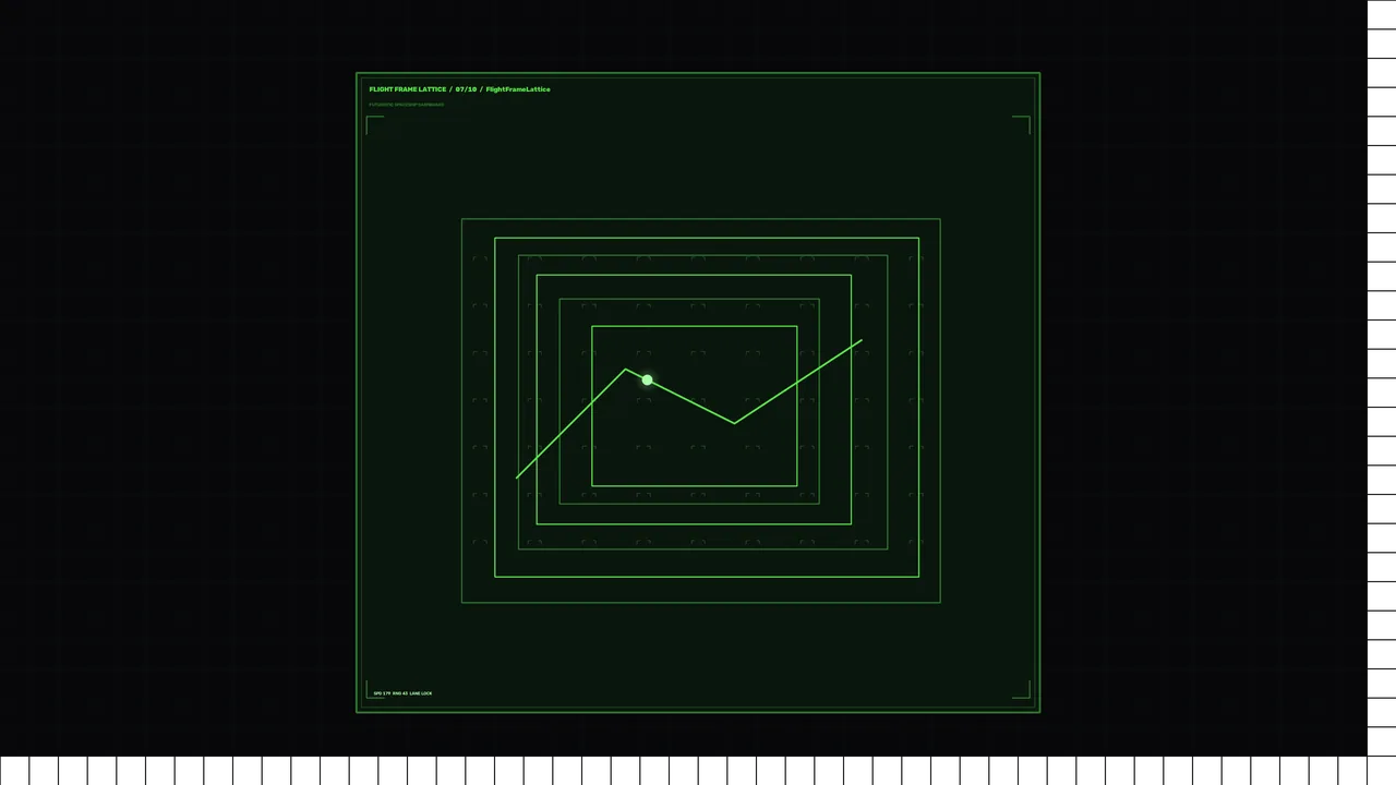 Green Flight Telemetry HUD with Nested Tracking Frames 4K Wallpaper