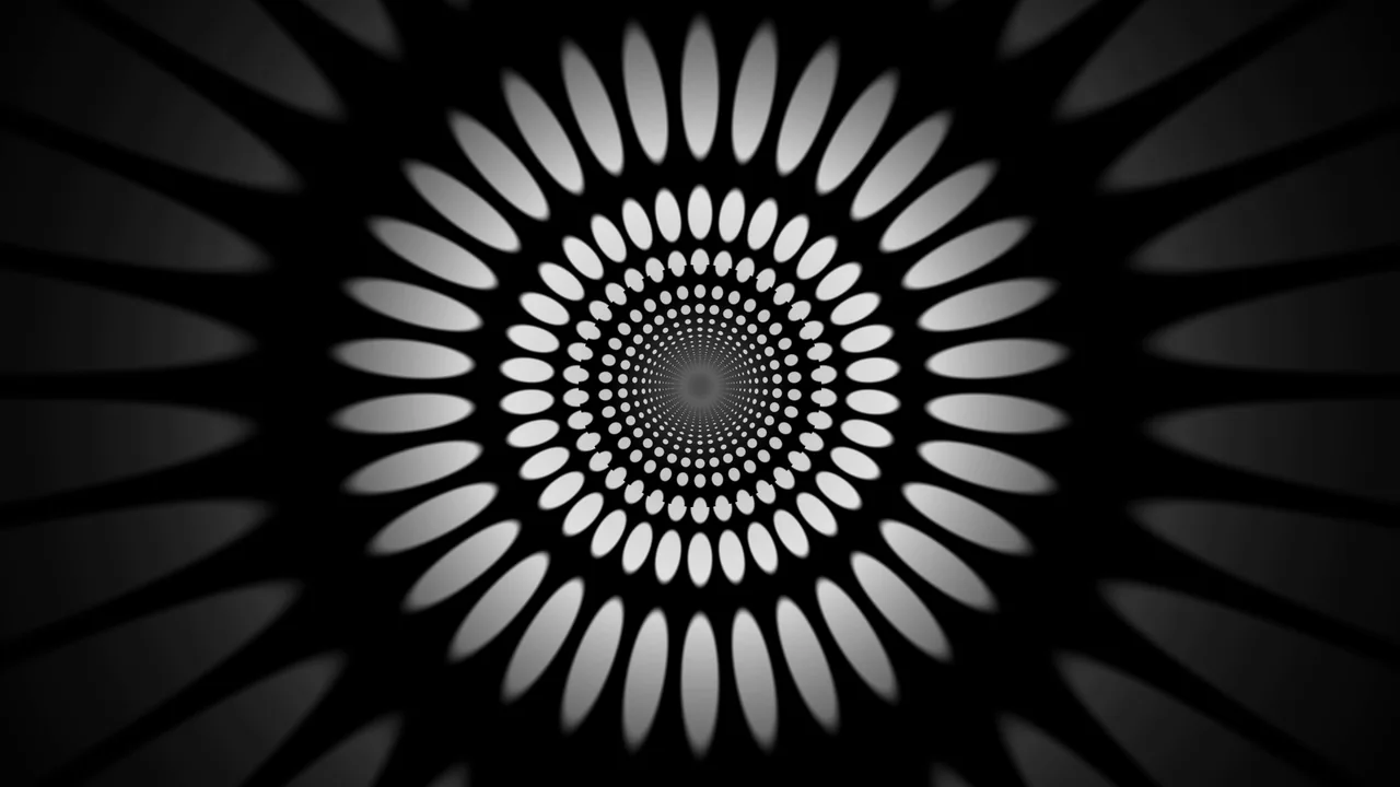 Black and White Concentric Oval Tunnel 4K Wallpaper