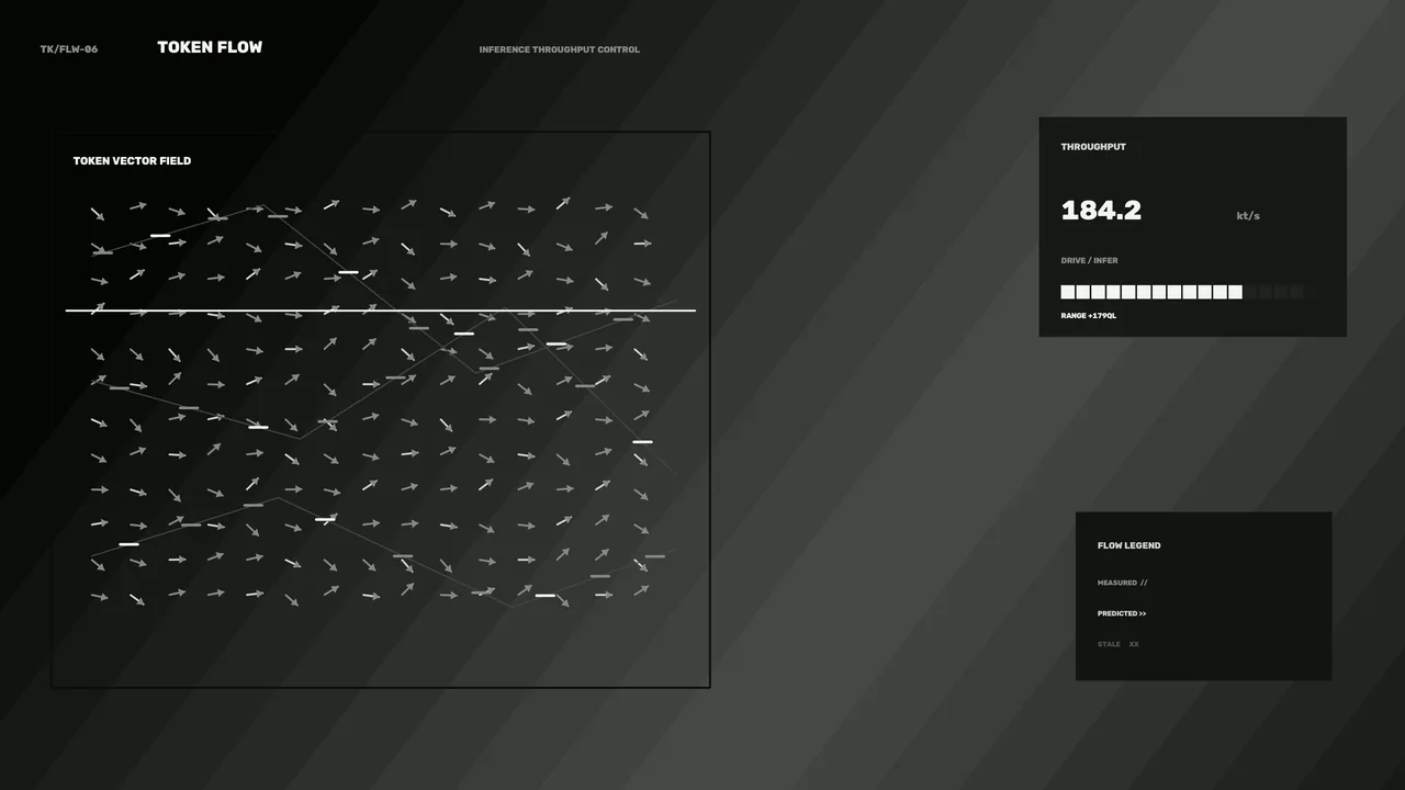 Monochrome Token Flow Telemetry HUD 4K Wallpaper