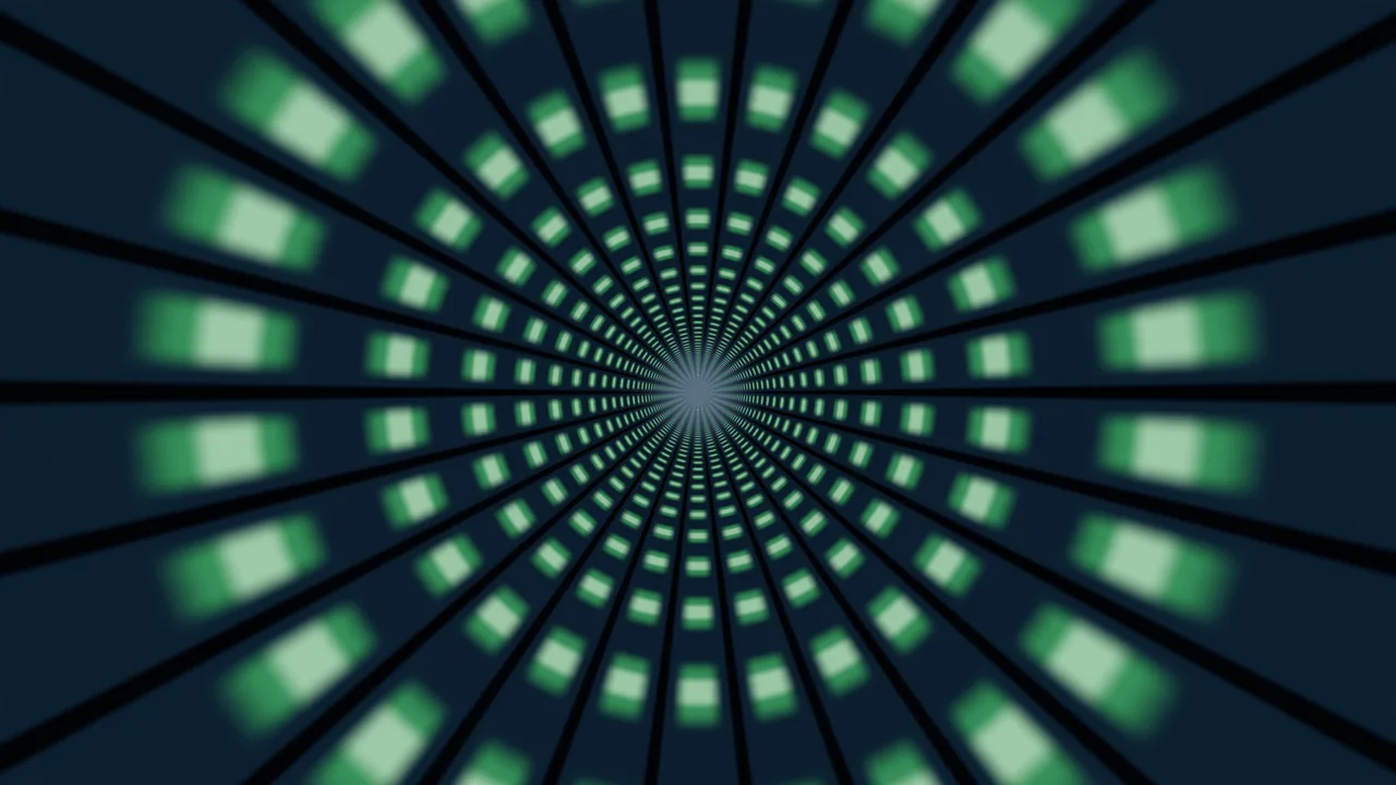 Abstract Green Radial Tunnel 4K Wallpaper